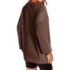 imageDokotoo Oversized Sweatshirt for Women Casual Crewneck Long Sleeve Waffle Splicing Solid Pullover Sweatshirts TopsCoffee