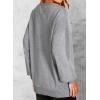 imageDokotoo Oversized Sweatshirt for Women Casual Crewneck Long Sleeve Waffle Splicing Solid Pullover Sweatshirts TopsGrey