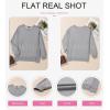 imageDokotoo Oversized Sweatshirt for Women Casual Crewneck Long Sleeve Waffle Splicing Solid Pullover Sweatshirts TopsGrey