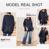 imageDokotoo Oversized Sweatshirt for Women Casual Crewneck Long Sleeve Waffle Splicing Solid Pullover Sweatshirts TopsNavy Blue