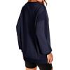 imageDokotoo Oversized Sweatshirt for Women Casual Crewneck Long Sleeve Waffle Splicing Solid Pullover Sweatshirts TopsNavy Blue