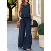 imageDokotoo Pants Sets Women 2 Piece Outfits Sleeveless Round Neck Tank Tops Matching Sets for Women Elastic Waist Wide LegBlue