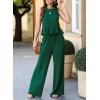 imageDokotoo Pants Sets Women 2 Piece Outfits Sleeveless Round Neck Tank Tops Matching Sets for Women Elastic Waist Wide LegDark Green