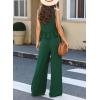 imageDokotoo Pants Sets Women 2 Piece Outfits Sleeveless Round Neck Tank Tops Matching Sets for Women Elastic Waist Wide LegDark Green