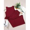imageDokotoo Pants Sets Women 2 Piece Outfits Sleeveless Round Neck Tank Tops Matching Sets for Women Elastic Waist Wide LegRed