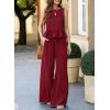 imageDokotoo Pants Sets Women 2 Piece Outfits Sleeveless Round Neck Tank Tops Matching Sets for Women Elastic Waist Wide LegRed