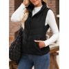 imageDokotoo Puffer Vest Women Sleeveless Zip Up Outerwear Stand Collar Quilted Vest Warm Winter Jackets Coats with PocketBlack