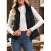 imageDokotoo Puffer Vest Women Sleeveless Zip Up Outerwear Stand Collar Quilted Vest Warm Winter Jackets Coats with PocketBlack