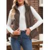 imageDokotoo Puffer Vest Women Sleeveless Zip Up Outerwear Stand Collar Quilted Vest Warm Winter Jackets Coats with PocketBrown