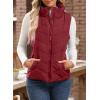 imageDokotoo Puffer Vest Women Sleeveless Zip Up Outerwear Stand Collar Quilted Vest Warm Winter Jackets Coats with PocketRed