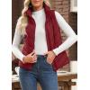 imageDokotoo Puffer Vest Women Sleeveless Zip Up Outerwear Stand Collar Quilted Vest Warm Winter Jackets Coats with PocketRed