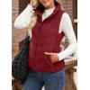 imageDokotoo Puffer Vest Women Sleeveless Zip Up Outerwear Stand Collar Quilted Vest Warm Winter Jackets Coats with PocketRed