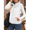 imageDokotoo Puffer Vest Women Sleeveless Zip Up Outerwear Stand Collar Quilted Vest Warm Winter Jackets Coats with PocketWhite