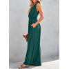 imageDokotoo Sleeveless Jumpsuit Wrapped V Neck Elegant for Womens Dressy Casual 2025 One Piece Romper OutfitsBlackish Green
