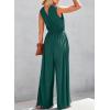 imageDokotoo Sleeveless Jumpsuit Wrapped V Neck Elegant for Womens Dressy Casual 2025 One Piece Romper OutfitsBlackish Green