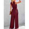 imageDokotoo Sleeveless Jumpsuit Wrapped V Neck Elegant for Womens Dressy Casual 2025 One Piece Romper OutfitsBurgundy