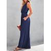 imageDokotoo Sleeveless Jumpsuit Wrapped V Neck Elegant for Womens Dressy Casual 2025 One Piece Romper OutfitsDark Blue