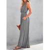 imageDokotoo Sleeveless Jumpsuit Wrapped V Neck Elegant for Womens Dressy Casual 2025 One Piece Romper OutfitsGray