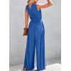 imageDokotoo Sleeveless Jumpsuit Wrapped V Neck Elegant for Womens Dressy Casual 2025 One Piece Romper OutfitsSky Blue