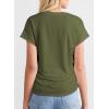 imageDokotoo Spring Tops for Women 2025 Cap Sleeve Side Ruched Summer Tops for Women Trendy Women ClothingDark Green