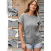 imageDokotoo Spring Tops for Women 2025 Cap Sleeve Side Ruched Summer Tops for Women Trendy Women ClothingGray
