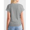 imageDokotoo Spring Tops for Women 2025 Cap Sleeve Side Ruched Summer Tops for Women Trendy Women ClothingGray