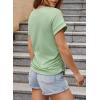 imageDokotoo Spring Tops for Women 2025 Cap Sleeve Side Ruched Summer Tops for Women Trendy Women ClothingLight Green
