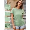 imageDokotoo Spring Tops for Women 2025 Cap Sleeve Side Ruched Summer Tops for Women Trendy Women ClothingLight Green