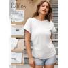 imageDokotoo Spring Tops for Women 2025 Cap Sleeve Side Ruched Summer Tops for Women Trendy Women ClothingWhite