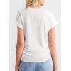 imageDokotoo Spring Tops for Women 2025 Cap Sleeve Side Ruched Summer Tops for Women Trendy Women ClothingWhite
