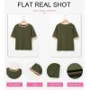 imageDokotoo Summer Tops for Women 2025 Loose Oversized T Shirts Crewneck Color Block Side Slits Basic Tee BlousesGreen