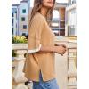 imageDokotoo Summer Tops for Women 2025 Loose Oversized T Shirts Crewneck Color Block Side Slits Basic Tee BlousesGrey