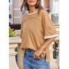 imageDokotoo Summer Tops for Women 2025 Loose Oversized T Shirts Crewneck Color Block Side Slits Basic Tee BlousesGrey