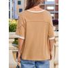 imageDokotoo Summer Tops for Women 2025 Loose Oversized T Shirts Crewneck Color Block Side Slits Basic Tee BlousesGrey