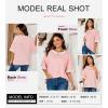 imageDokotoo Summer Tops for Women 2025 Loose Oversized T Shirts Crewneck Color Block Side Slits Basic Tee BlousesLight Pink