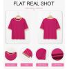 imageDokotoo Summer Tops for Women 2025 Loose Oversized T Shirts Crewneck Color Block Side Slits Basic Tee BlousesPink