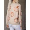 imageDokotoo Sweaters for Women Casual Crewneck Long Sleeve Floral Print Cable Knit Pullover Sweater TopsY Beige