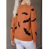 imageDokotoo Sweaters for Women Casual Crewneck Long Sleeve Floral Print Cable Knit Pullover Sweater TopsY Orange2