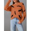 imageDokotoo Sweaters for Women Casual Crewneck Long Sleeve Floral Print Cable Knit Pullover Sweater TopsY Orange2