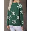 imageDokotoo Sweaters for Women Casual Crewneck Long Sleeve Floral Print Cable Knit Pullover Sweater TopsZ Dark Green