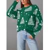 imageDokotoo Sweaters for Women Casual Crewneck Long Sleeve Floral Print Cable Knit Pullover Sweater TopsZ Mist Green