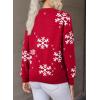 imageDokotoo Sweaters for Women Casual Crewneck Long Sleeve Floral Print Cable Knit Pullover Sweater TopsZ Red 1