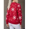 imageDokotoo Sweaters for Women Casual Crewneck Long Sleeve Floral Print Cable Knit Pullover Sweater TopsZ Red 2