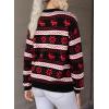 imageDokotoo Sweaters for Women Casual Crewneck Long Sleeve Floral Print Cable Knit Pullover Sweater TopsZ Red Black
