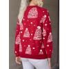 imageDokotoo Sweaters for Women Casual Crewneck Long Sleeve Floral Print Cable Knit Pullover Sweater TopsZ Red4
