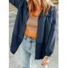imageDokotoo Waffle Knit Hoodies for Womens Zip Up 2025 Drawstring Fall Casual Trendy Clothing Jackets Trendy OutfitsBlue