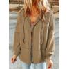 imageDokotoo Waffle Knit Hoodies for Womens Zip Up 2025 Drawstring Fall Casual Trendy Clothing Jackets Trendy OutfitsCamel
