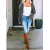 imageDokotoo Waffle Knit Hoodies for Womens Zip Up 2025 Drawstring Fall Casual Trendy Clothing Jackets Trendy OutfitsGray