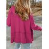 imageDokotoo Waffle Knit Hoodies for Womens Zip Up 2025 Drawstring Fall Casual Trendy Clothing Jackets Trendy OutfitsRose Red