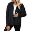 imageDokotoo Winter Fleece Jacket for Women Zipper Up Zip Up Stand Collar with Pockets CoatsBlack